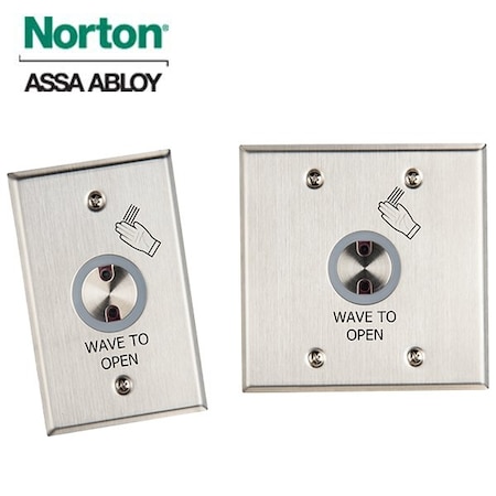Norton Door Controls Touchless Actuator, Single and Double Gang, Motion Sensor with 4" range, 0-35 Second Variable Hold,  NOR-700